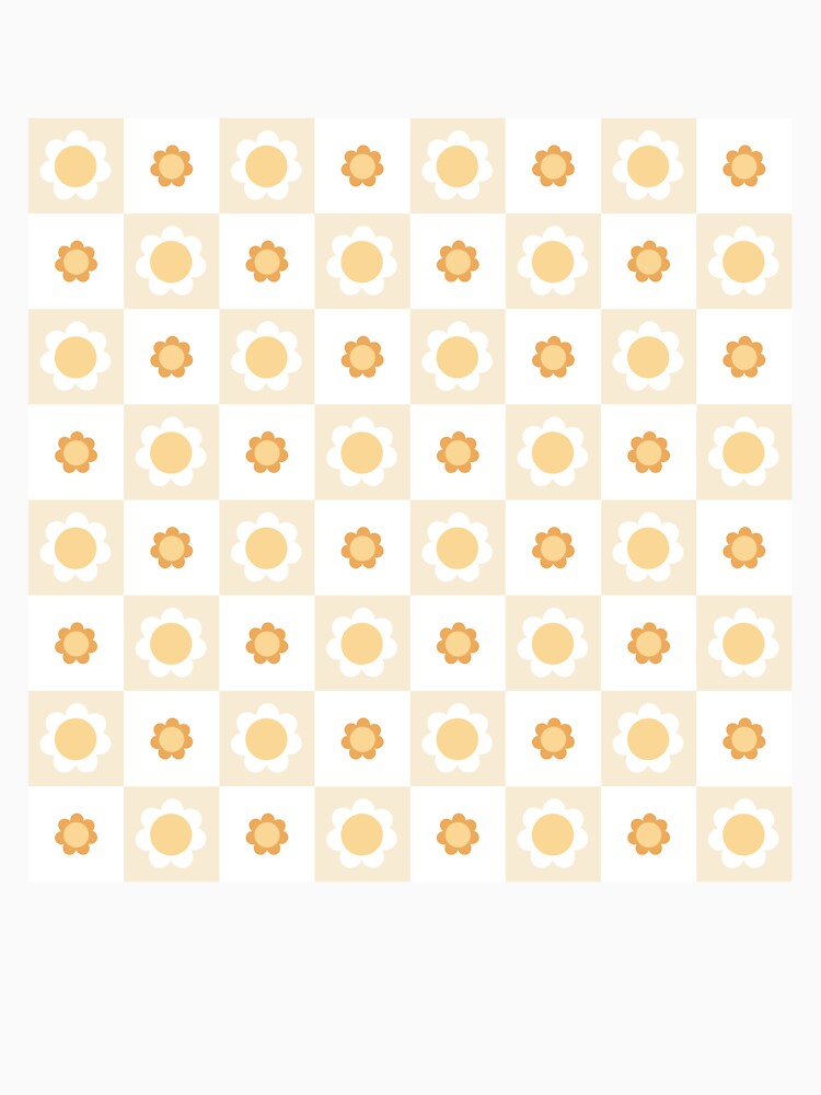 Retro Checkered Flower Design by Julza Art