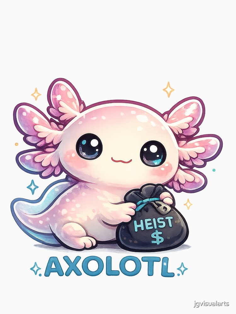 Axolotl Kawaii Sticker (Cute Pink Axolotl Character) by jgvisualarts