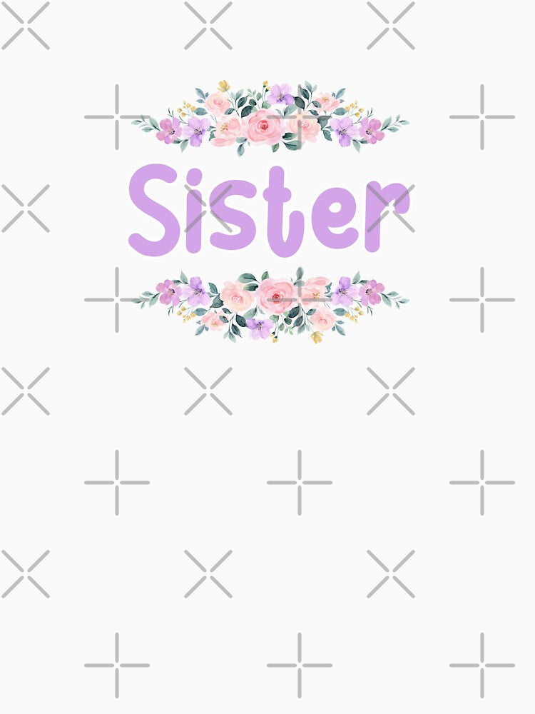 Purple Flower Sister Name Label (Black) by NormadWorld