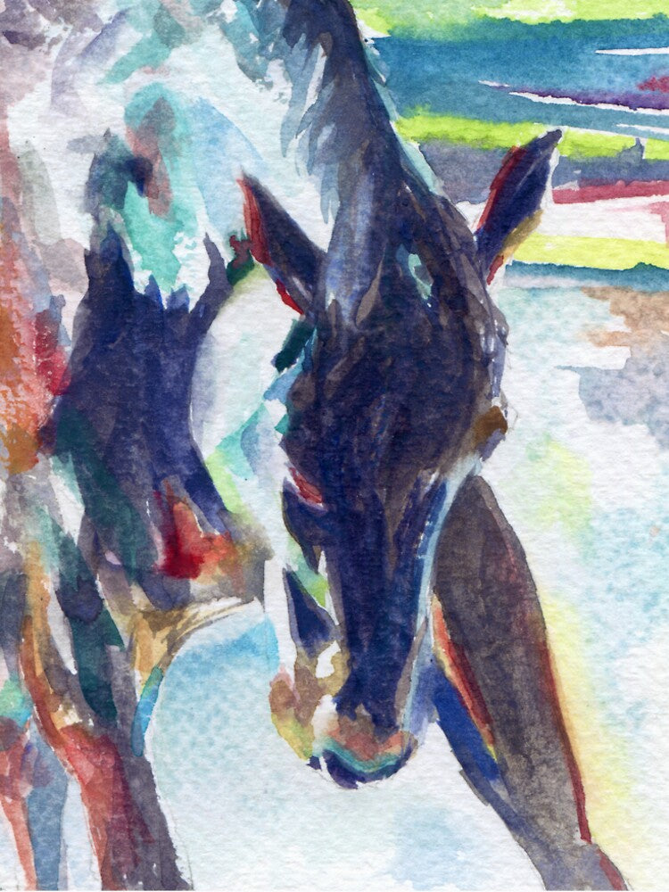 Original Watercolor Horse by JanavanderKolk