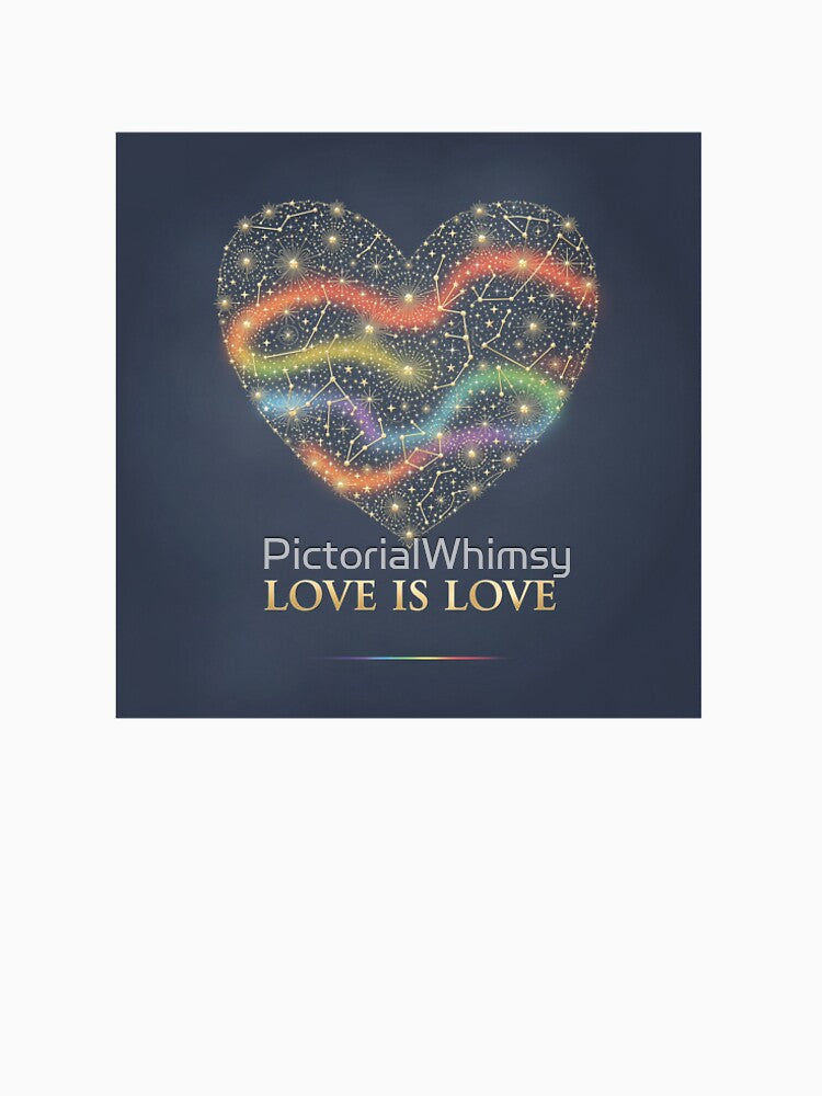 Love is Love Celestial Rainbow Heart Pride Art by PictorialWhimsy