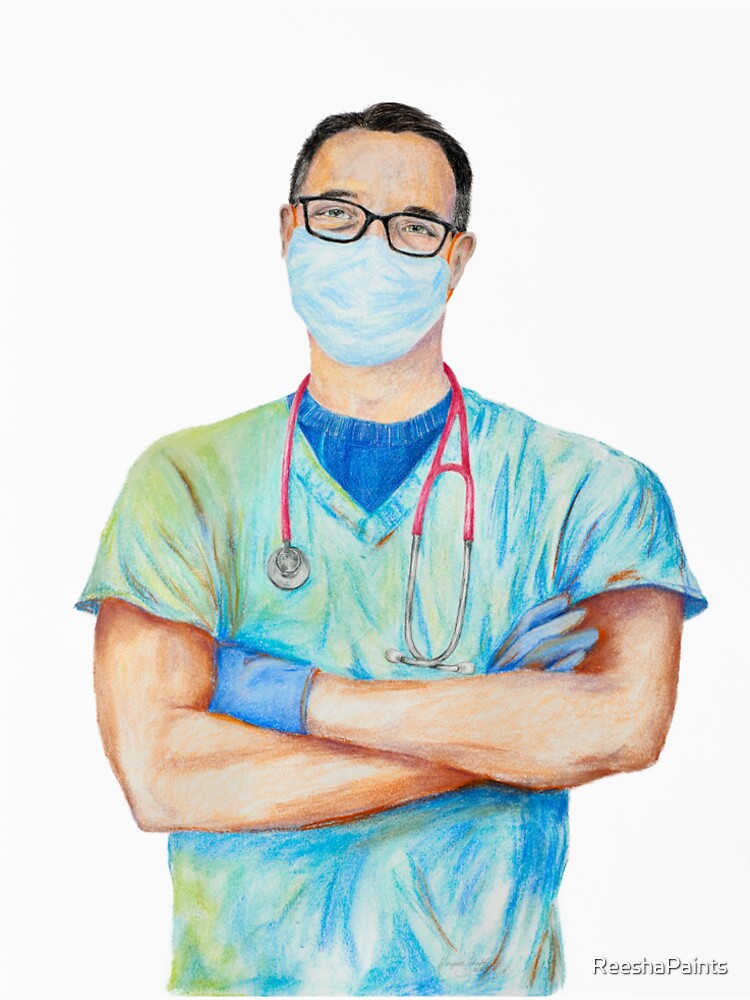 "Stay Strong" Male Healthcare Worker Nurse Doctor Covid by ReeshaPaints