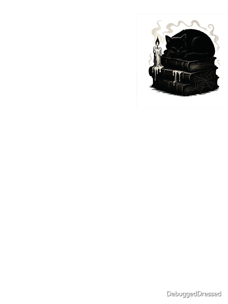 Haunted Library Cat – Dark Academia Halloween Design by DebuggedDressed