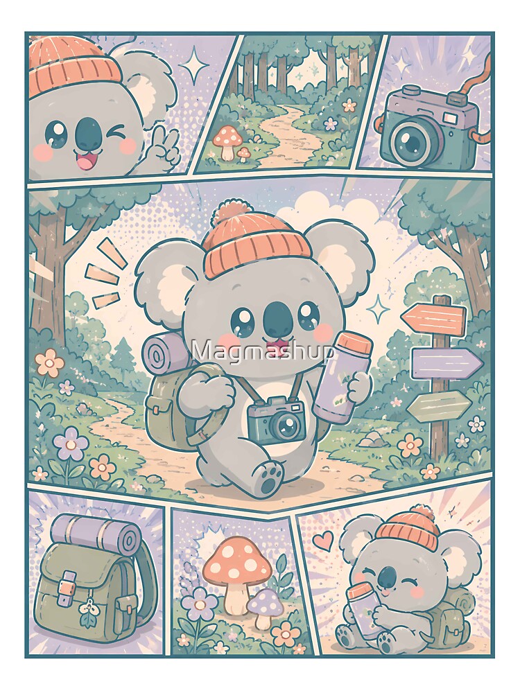 Kawaii Cozy Forest Koala Comic Panel by Magmashup