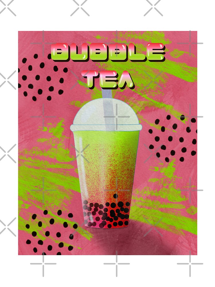 Rainbow Boba Tea Pattern Bubble Tea Lover Gift by Veata