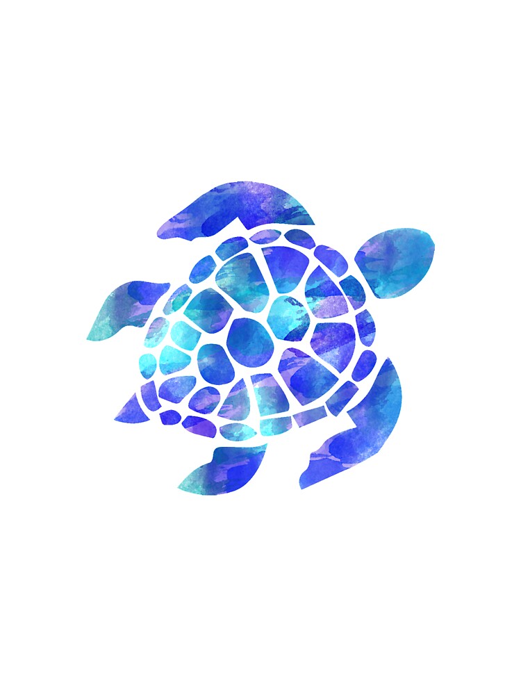 Sea Turtle Watercolor Blue and Purple by livpaigedesigns