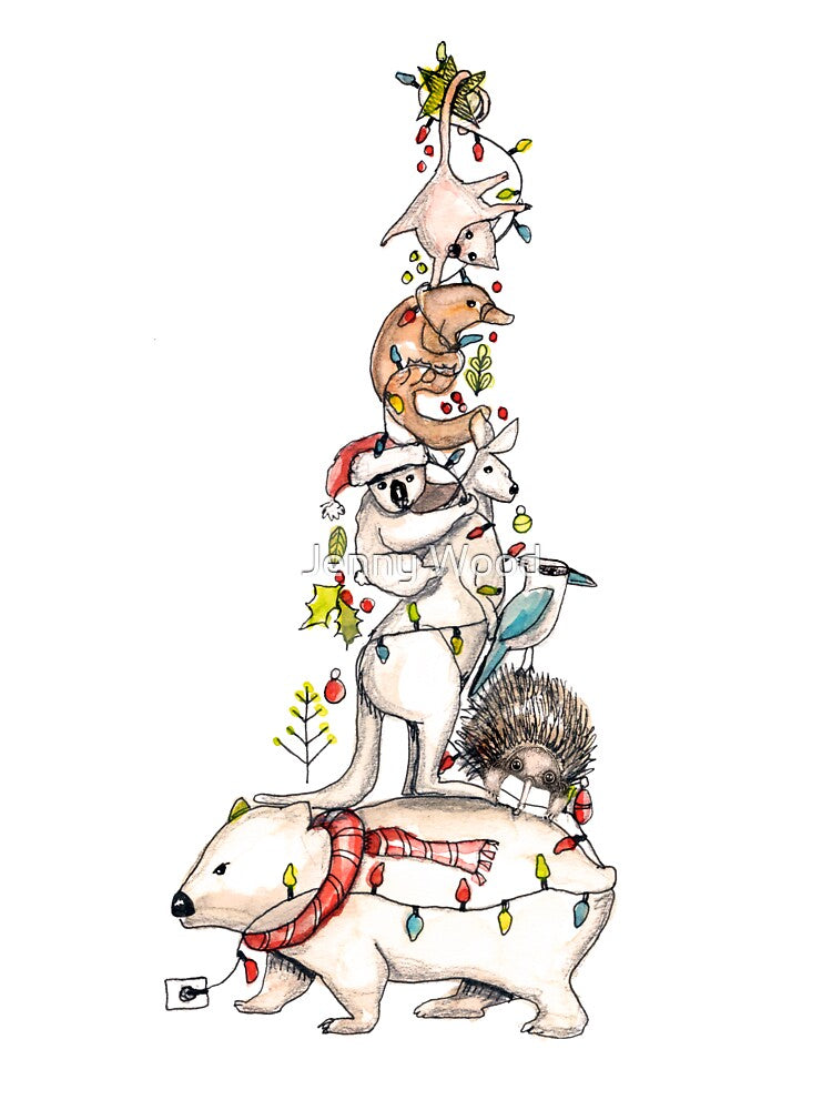 Aussie animal Christmas tree by Jenny Wood