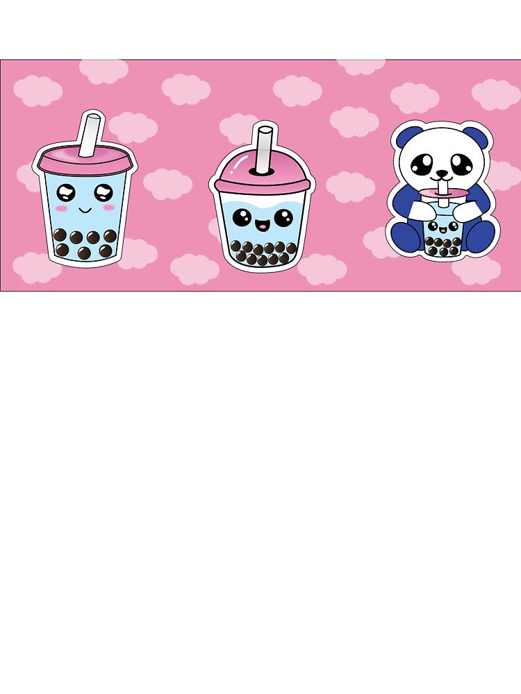 Cute Boba Tea Sticker Sheet | Kawaii Bubble Tea & Panda by Preyer Made