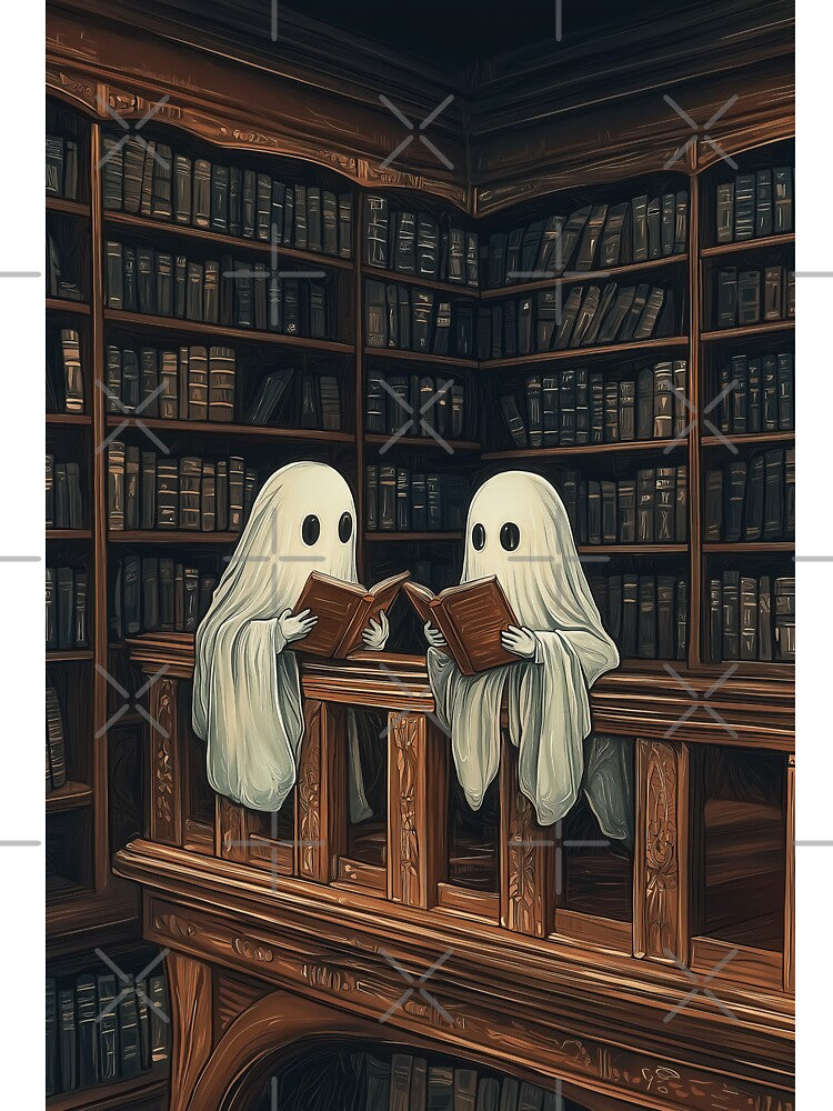 Gothic sheet ghost reading library - cute scary ghosts by cocomelon168