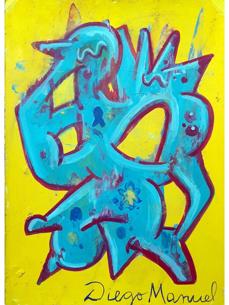 Shapes light blue on yellow by Diego Manuel Rodriguez