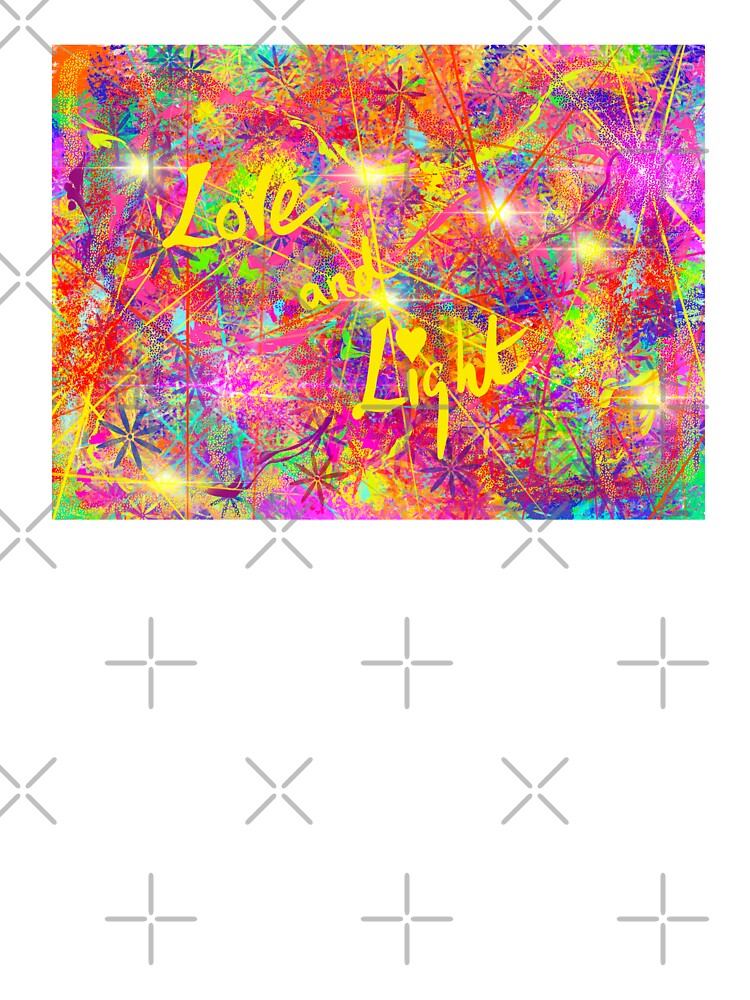 Love and Light Psychedelic Retro Floral Design by Vividality