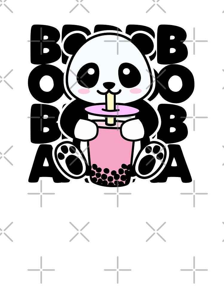 Panda Drinking Boba Tea Cute Kawaii by DetourShirts