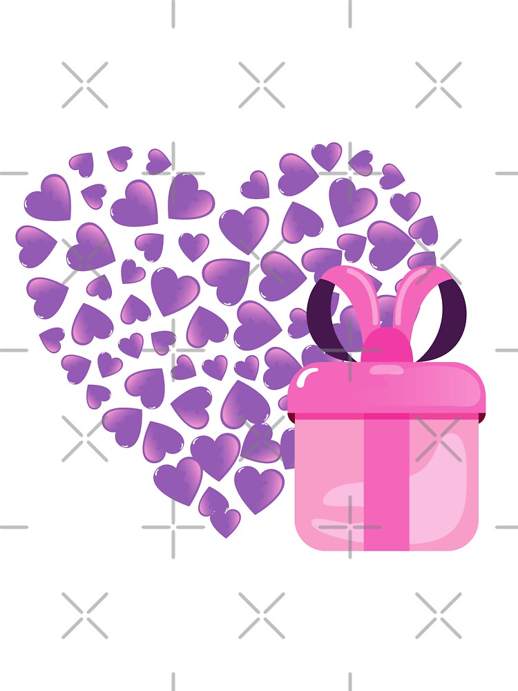 Purple heart with gift by sheelashop