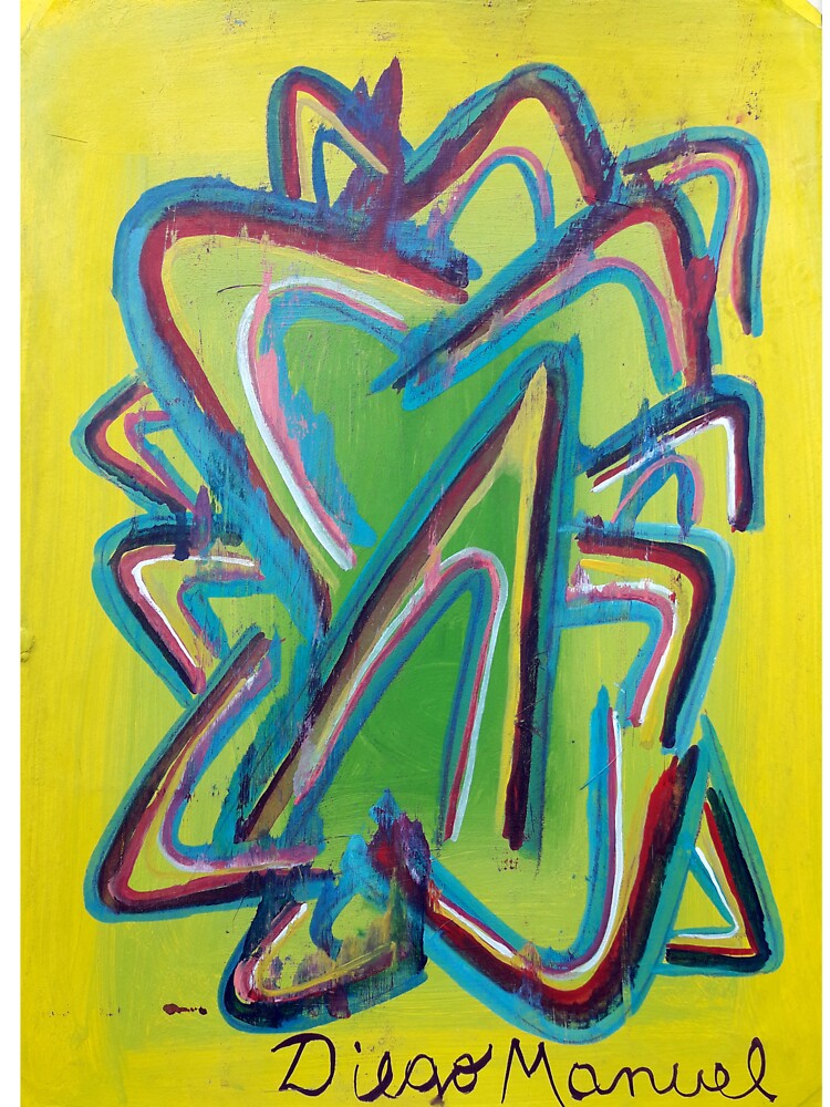 Shapes light blue on yellow 2 by Diego Manuel Rodriguez