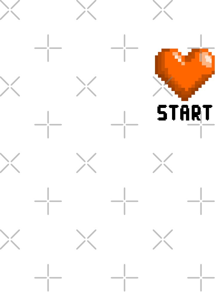 Pixelated Orange Heart - Retro Gaming by Fikuall