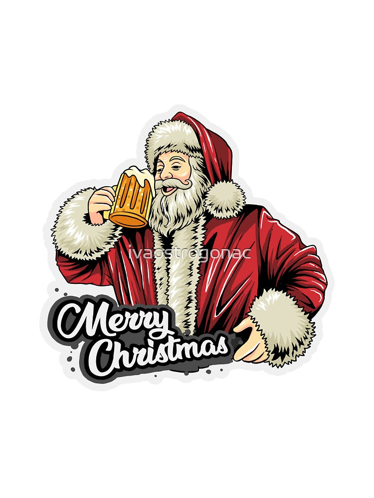 Vintage Santa Claus Retro Design Christmas Beer Funny Gift Idea by ivaostrogonac