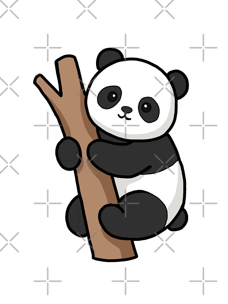 Cute Kawaii Panda Climbing Tree by KDesingArt