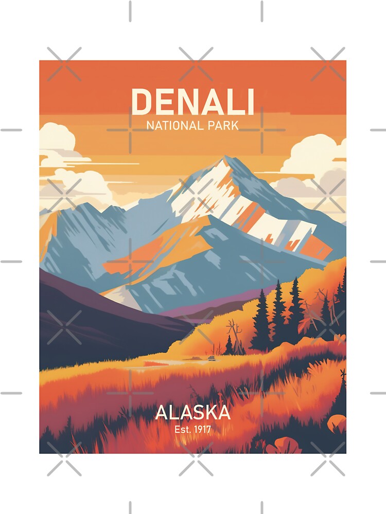 DENALI NATIONAL PARK TRAVEL ART by MarkedArtPrints