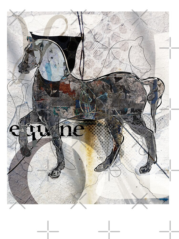 Equine Echoes – Contemporary Mixed Media Horse Art by Lifer Art and Design