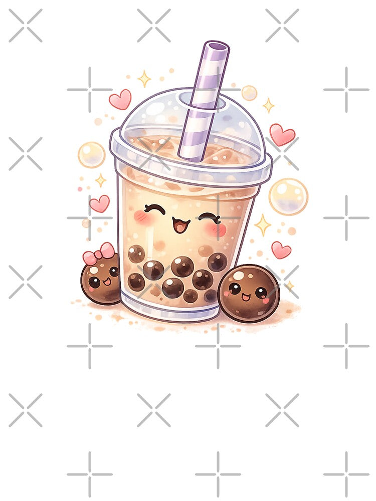 Kawaii Bubble Tea Cutie – Cute Boba Lover Aesthetic Illustration by StickyDelights