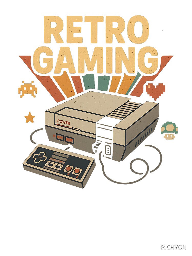 Retro Gaming Console – Vintage Pixel Art Design by RICHYON