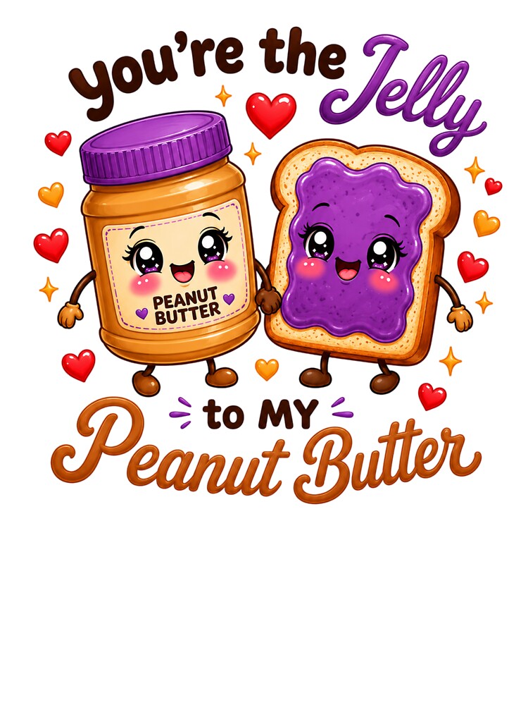 You're The Jelly To My Peanut Butter | Kawaii Couple Love Art by Dulxoz
