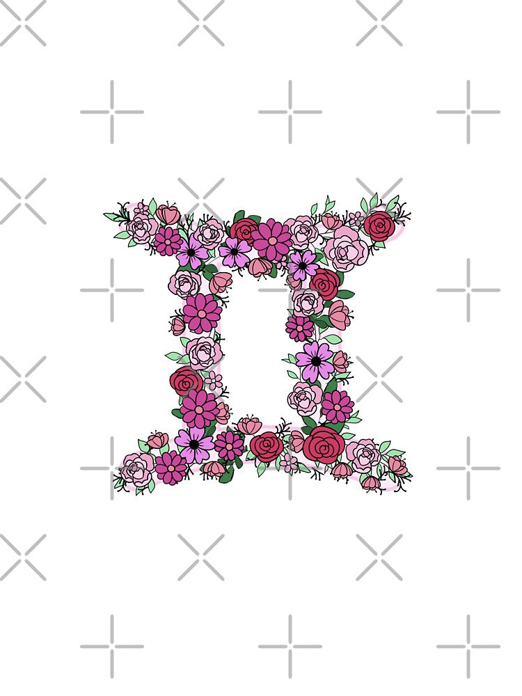 cute aesthetic floral gemini symbol by Pbanjelly