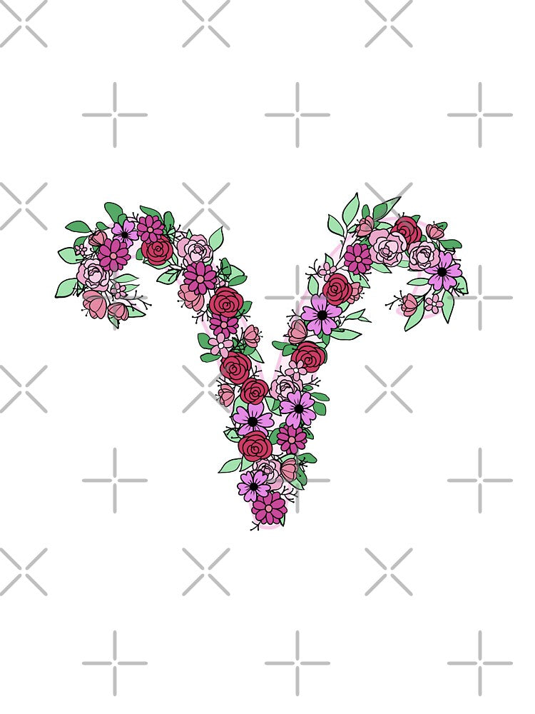 cute aesthetic floral aries symbol by Pbanjelly