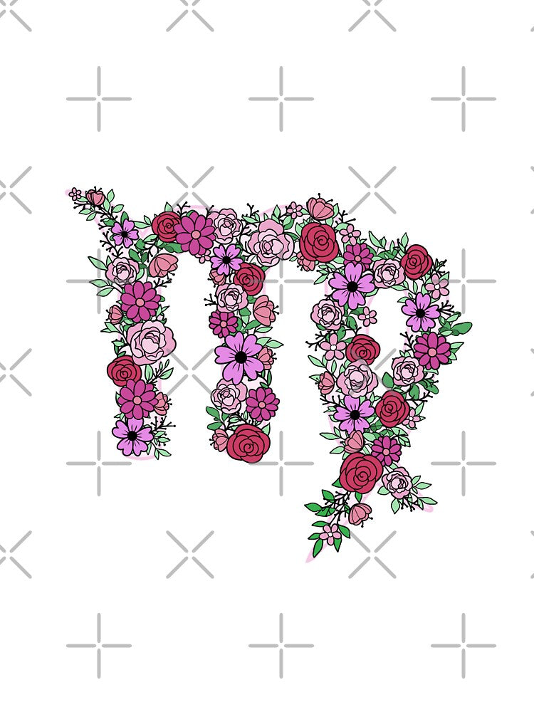 cute aesthetic floral virgo symbol by Pbanjelly