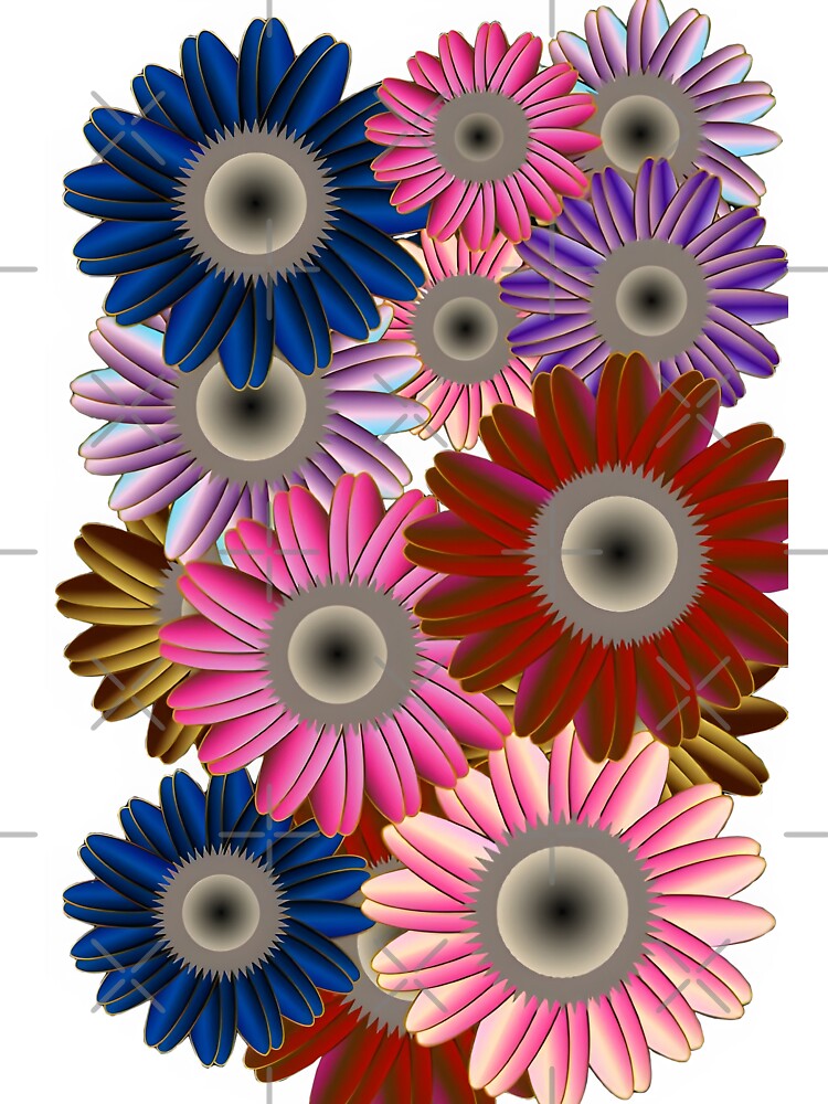 Retro Colorful Daisy Flower Pattern – 70s Boho Floral Art Design by HopeAndHustle