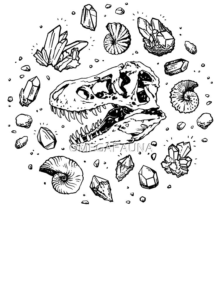 Geo-rex Vortex | Black | Dinosaur Fossil Art by OMEGAFAUNA