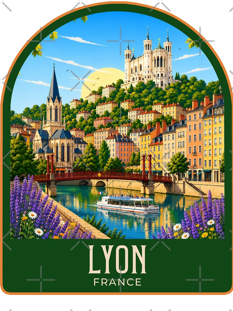 Lyon Vintage Travel Illustration by HomeLivingCo