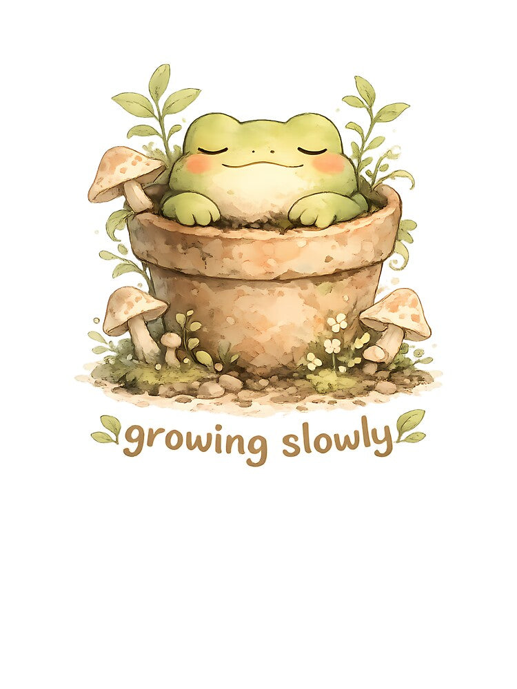 Cute Frog Plant Pot Shirt — Cozy Cottagecore Frog Botanical Aesthetic Art by Moss & Mellow