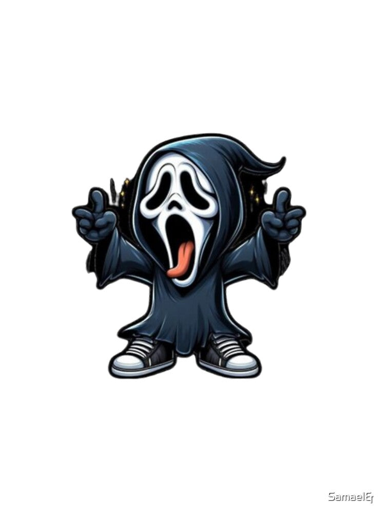 Cute Horror Ghost Mask Cartoon | Funny Spooky Halloween Design by Samael&
