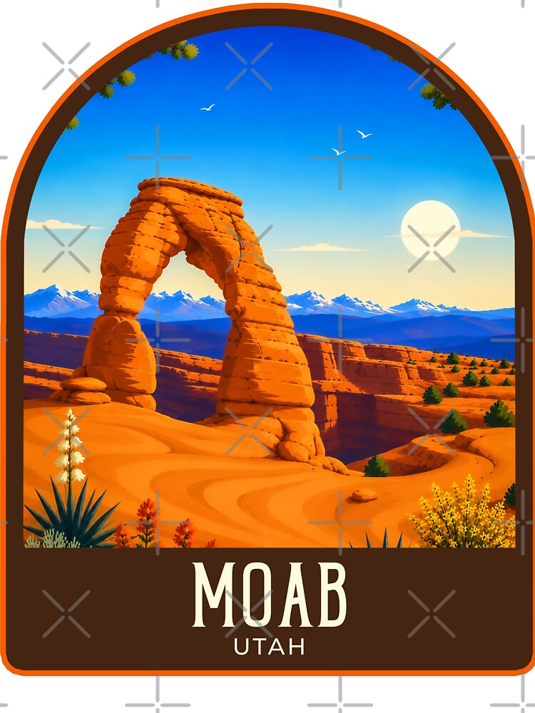 Moab Vintage Travel Illustration by HomeLivingCo