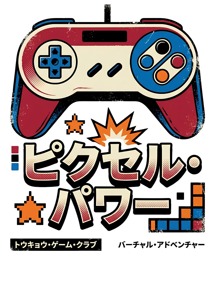 Japanese Pixel Adventure | Retro Gaming Controller | 90s Gamer Aesthetic by CH-4TEE