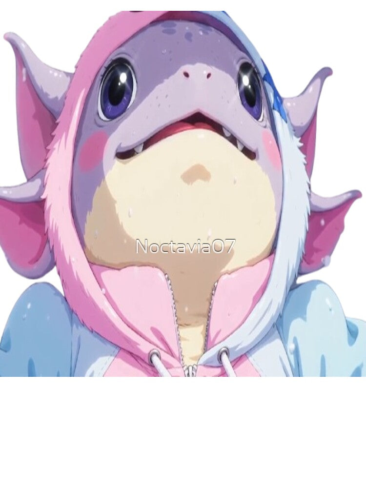 Adorable Axolotl in Hoodie – Kawaii Pastel Cozy Creature Art by Noctavia07
