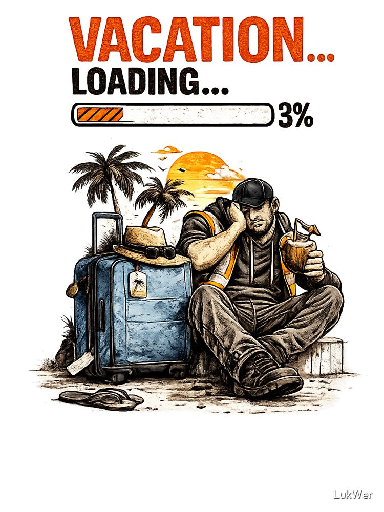 Vacation Loading... 3% | Funny Warehouse Worker T-Shirt by LukWer