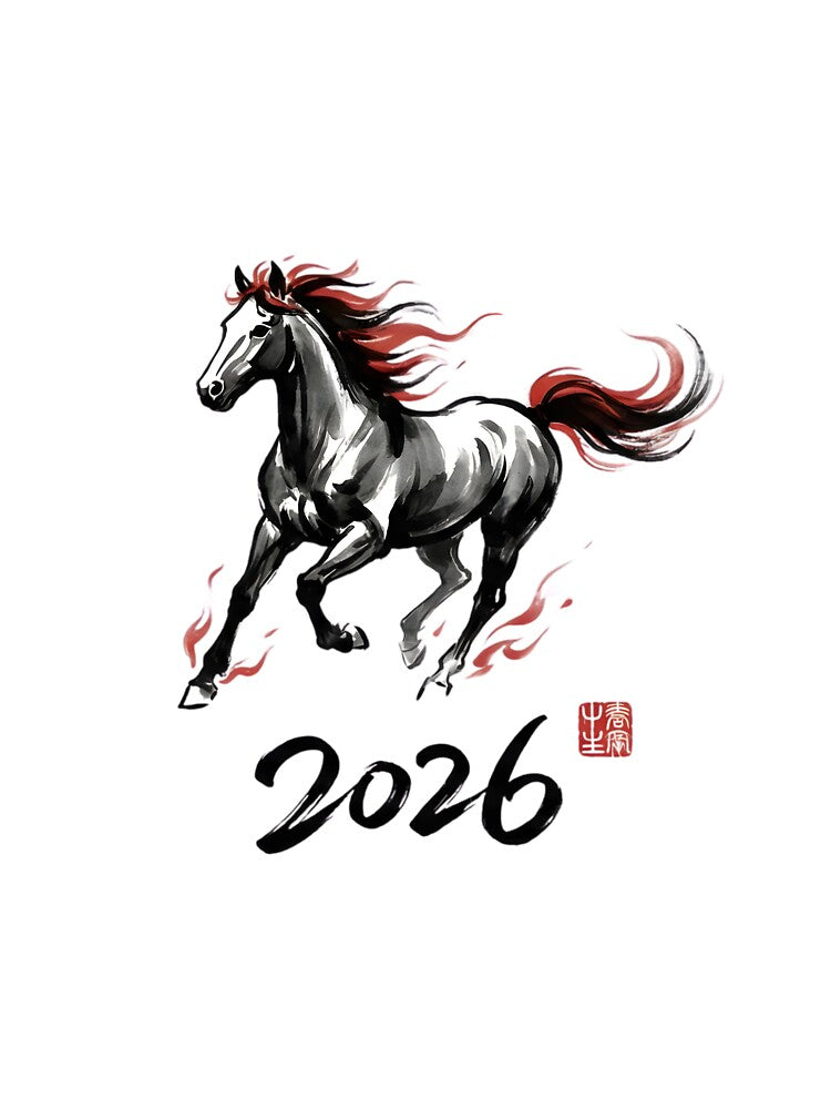 2026 Year of the Fire Horse - Dynamic Ink Wash Art by xMErCUrY03x