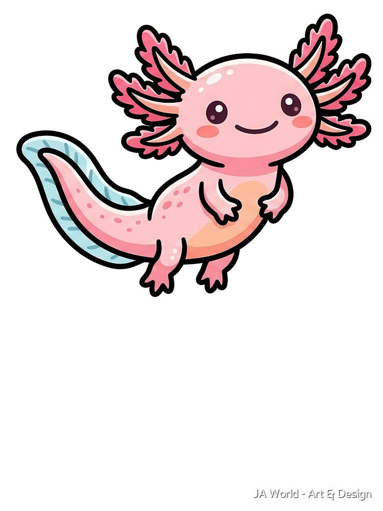 Cute Axolotl Kawaii – Adorable Smiling Animal Design by JA World - Art & Design