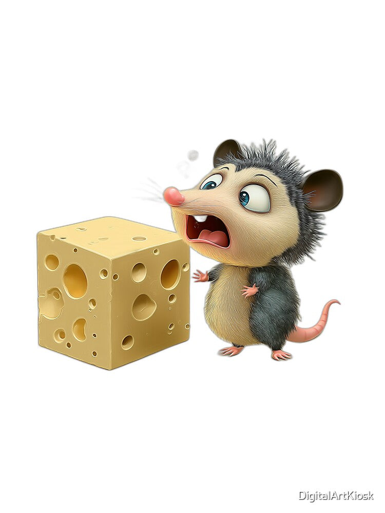 Shocked Possum Discovers Giant Swiss Cheese by DigitalArtKiosk