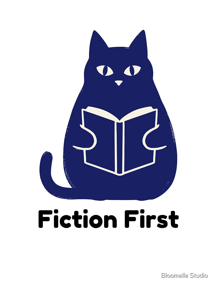 Fiction First Book Lover Cat by Bloomelle Studio