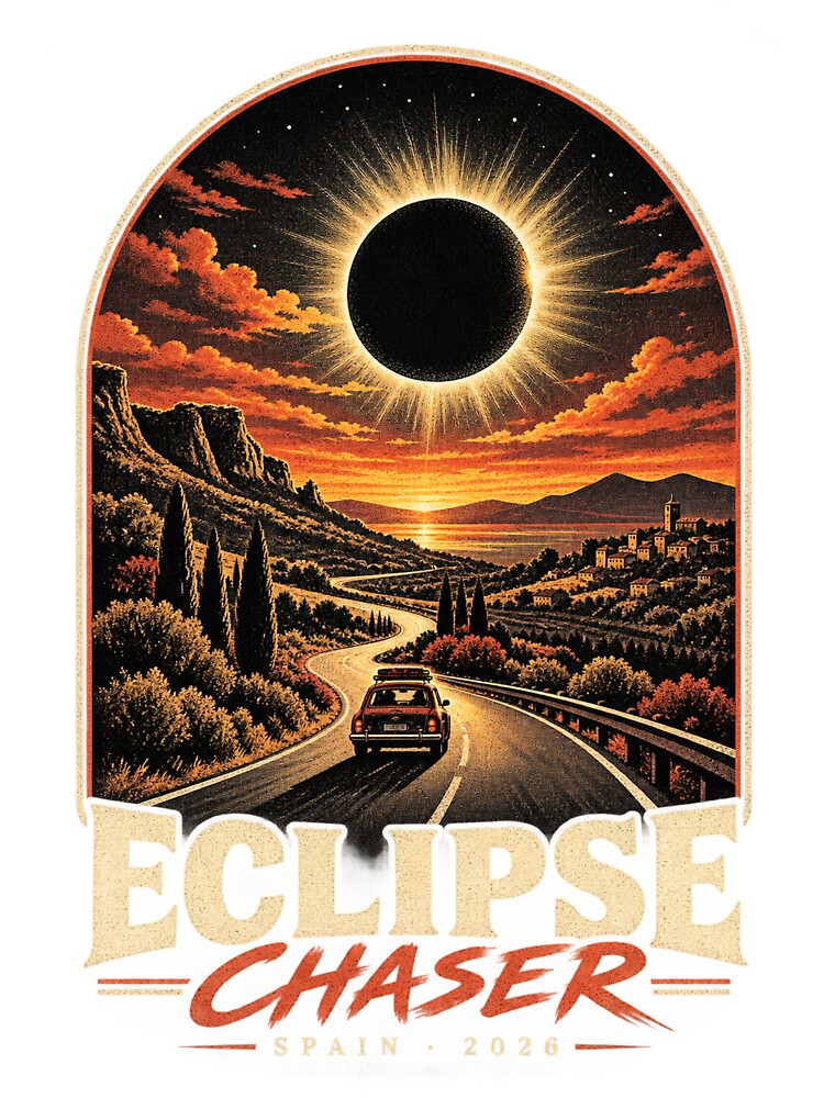 Eclipse Chaser Spain 2026 – Vintage Solar Eclipse Road Trip by ChicClicker
