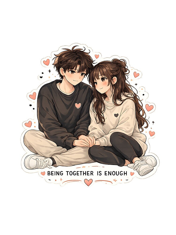 Being Together Is Enough | Cute Anime Couple Love Sticker by dreamz-world