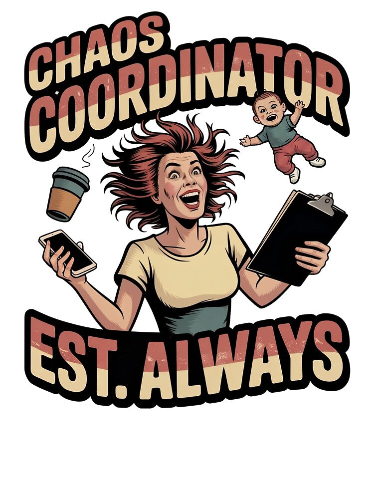 Chaos Coordinator Est Always Funny Mom Shirt Mothers Day Gift Tired Mom by ChaosThreadsCo