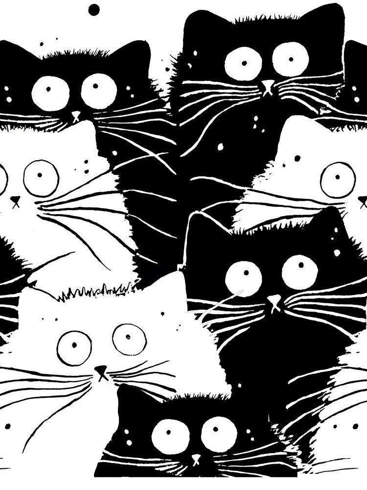 Black cat- White Cat pattern by Huynhdesign
