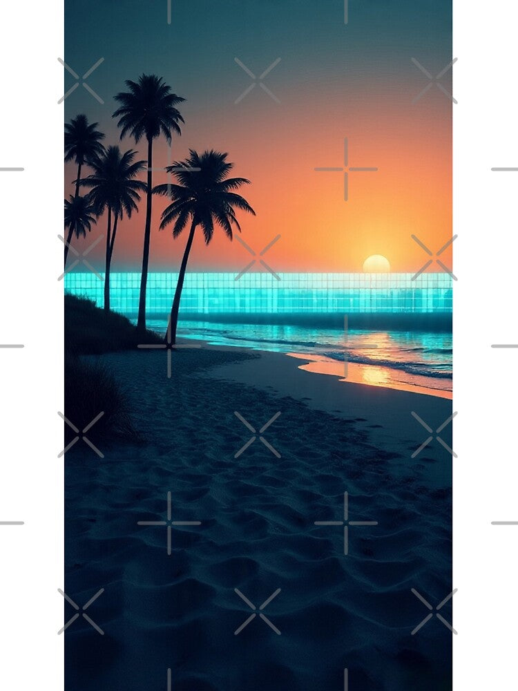 Outrun Dream | Retro-Futuristic Sunset Vaporwave Poster by Esterlane