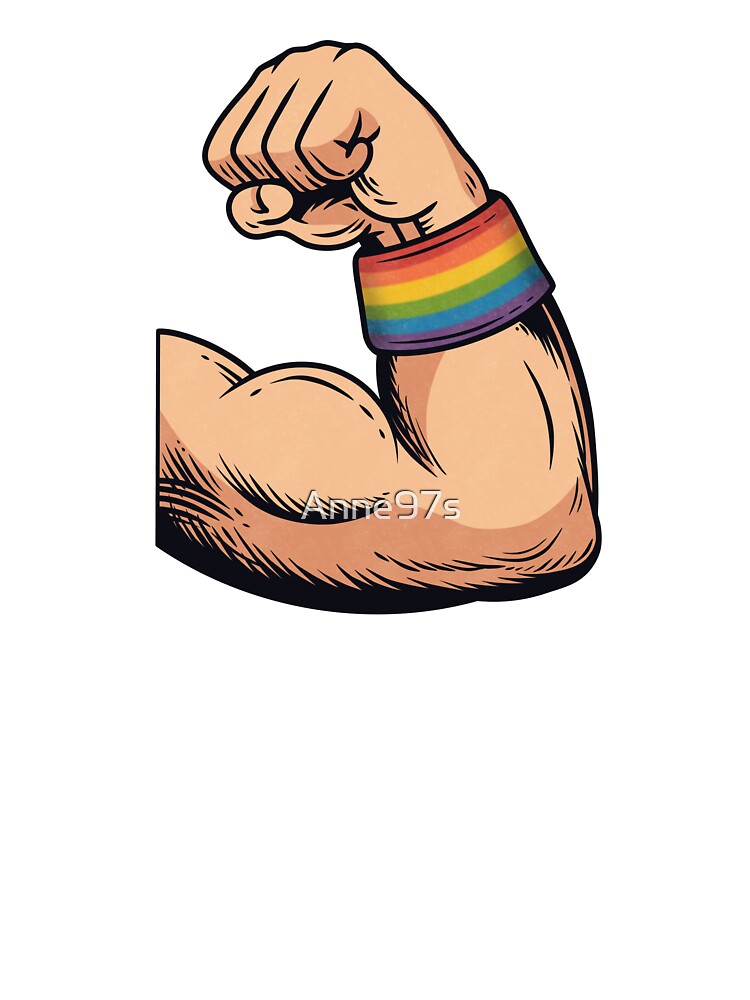Flexing Muscle Rainbow Wristband Pride Power by Anne97s
