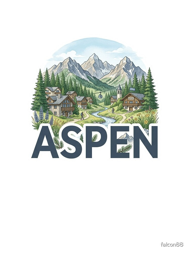 Aspen Mountain Resort Sticker by Imaginarium of Chaos falcon88