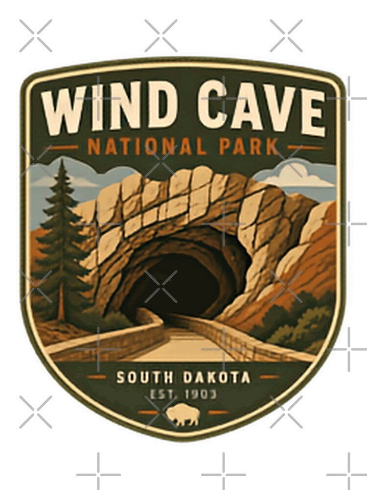 Wind Cave National Park South Dakota Travelers Souvenir Outdoors Explorer by Simsimah26Parks